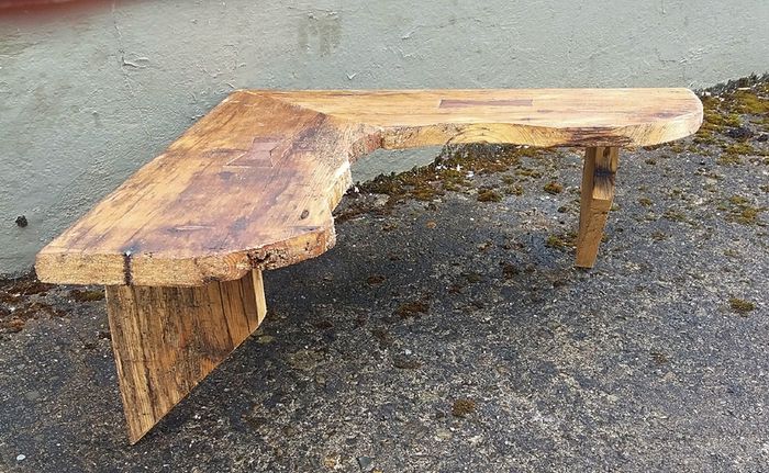 Rustic Driftwood Floating Corner Shelf