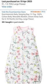Baby Sleeping Bag / Sleepsack 1.5tog - 6-18 months size
