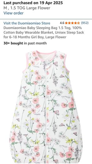 Baby Sleeping Bag / Sleepsack 1.5tog - 6-18 months size