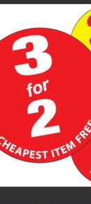 3 for 2 on all clothes and shoes