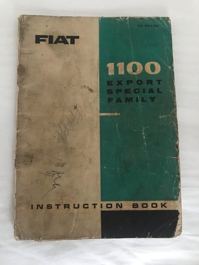 1960s fiat 1100 instruction manual 56 pages