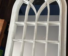 Hanging Arched White Wall Mirror