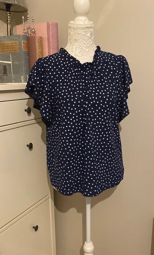 Navy top polka dots