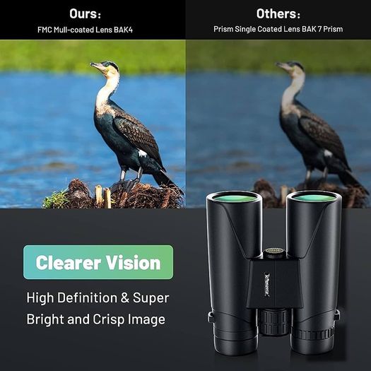 High Power Binoculars, Kylietech 12x42 Binocular for Adults with BAK4 Prism, FMC Lens, Fogproof & Waterproof Great for Bird Watching Travel Stargazing Hunting Concerts (Smartphone Adapter Included)