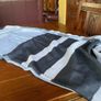 Samoon scarf in shades of light blue grey navy and white Image 2