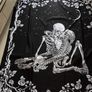 Skull Tapestry, The Kissing Lovers Black and White Tapestries, Moon and Starry Stars Floral Tapestry (MULTIPLE SIZES) Image 8