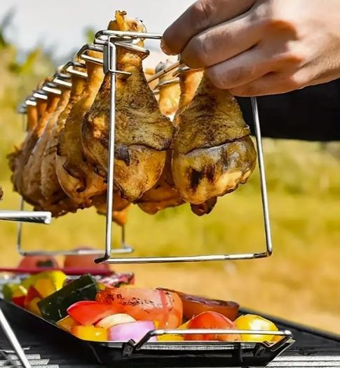 Stainless Steel Chicken Leg & Wing Rack for BBQ, Smoker, Oven, new, unopened.