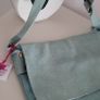 Genuine suede leather pale blue cross body bag and matching belt - Bnwt Image 2