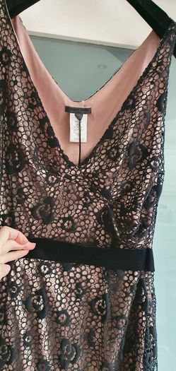 RENATA NUCCI black and taupe dress Sz 14 UK - Bnwt Rrp 239 Sterling