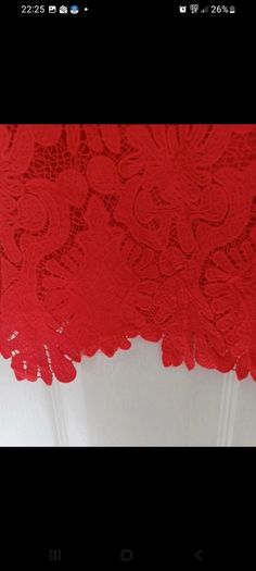 Ladies River Island Red Lace Mini Skirt Size 10