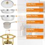 4 Pack Gold Round Chafing Dish Buffet Set, 5 QT Buffet Warmer Food Server with Clear Lid and Utensils, Stainless Steel Food Warmers for Parties, Weddings, Catering Events Image 7