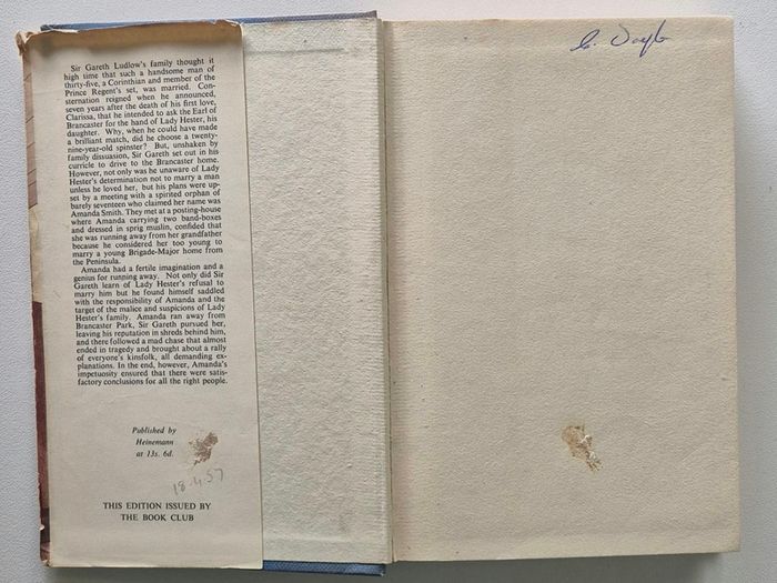 Vintage 1957 Hardcover: Sprig Muslin by Georgette Heyer  The Book Club London Edition