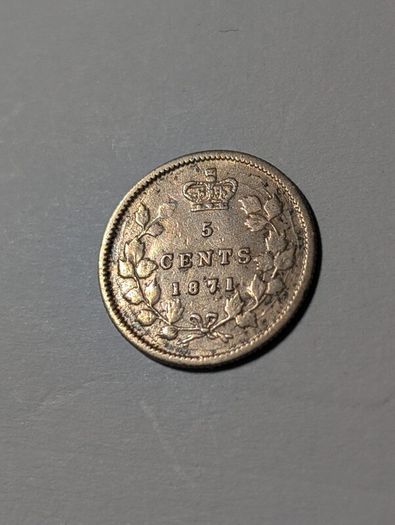 Canada silver 5 cent 1871.