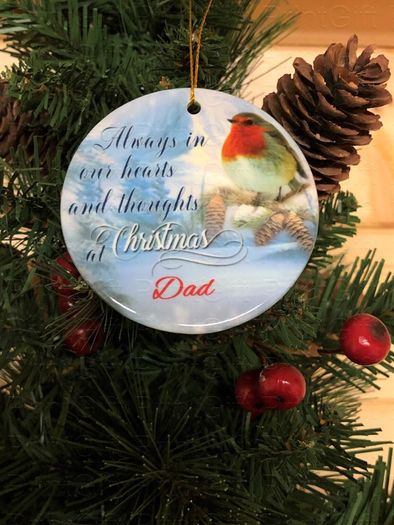 Round ceramic hanging ornament