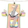 Vintage Sterling Silver Dichroic Glass Set Image 2