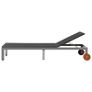 Sun Lounger with Wheels Poly Rattan Black Image 2