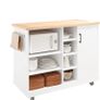 Kitchen Island Kitchen Cabinet portable white / natural Image 2