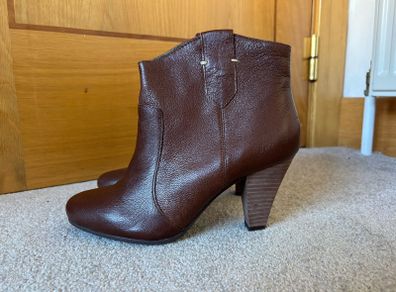 Nine West Brown Leather Ankle Boots UK 5