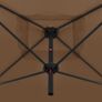 Double Parasol with Steel Pole 250x250 cm Taupe Image 2