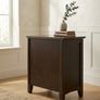 Pair of Solid Dark Wood 3-Drawer Bedside Lockers / Nightstands Image 4