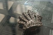 Antique Rhinestone &amp; Silver Scarf Clip