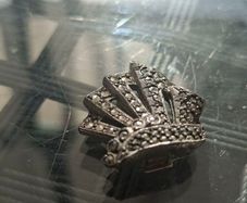Antique Rhinestone & Silver Scarf Clip