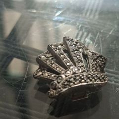 Antique Rhinestone & Silver Scarf Clip