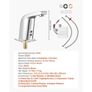 Touchless Bathroom Sink Faucet, Automatic Motion Sensor Restroom Toilet Faucet Cold Water with Single Hole, Battery Operated for 9.5 mm Pipe Commercial Lavatory,Chrome Plated Silver Image 6