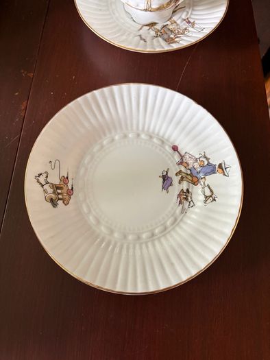 Child's tea set featuring charming illustrations by the German artist Gisela Gottschlich.