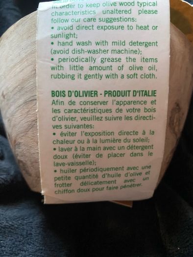 Solid olive woods brand new with tag made in Italy