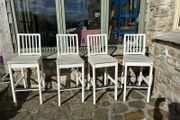 IKEA Ekedalen wooden white grey 4 tall stools