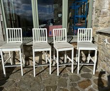 IKEA Ekedalen wooden white grey 4 tall stools