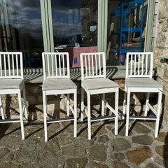 IKEA Ekedalen wooden white grey 4 tall stools
