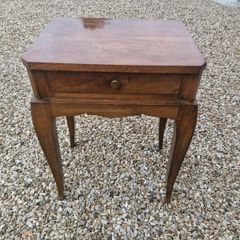Vintage French-Style Walnut Bedside Table / Side Table