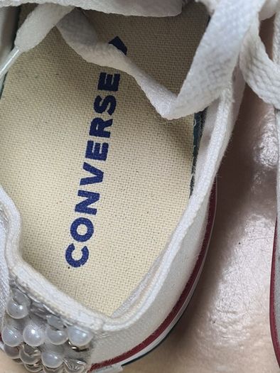 girls CONVERSE ALL STAR BLING low canvas trainers runners size UK 2 EU 34 youths