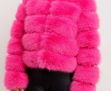 Hot pink fur coat