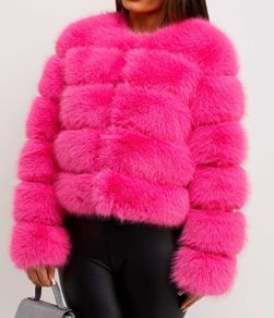 Hot pink fur coat