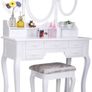 Dressing Table with 3 Mirror Stool Makeup with stool, 7 drawers Image 3