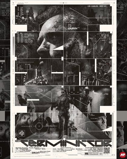 The Terminator Screen Print MOVIE POSTER AP - Signed By Krzysztof Domaradzki 16/20 Nt Mondo SOLD OUT EXTREMELY RARE, + Free mystery print