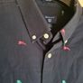 Mens Gant long sleeve shirt navy golf flag pattern Size XL extra large 44 inch Image 5