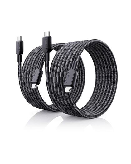 240W USB C to USB C Cable (2Pack,6ft), USB C Charger Cable Fast Charge for MacBook Pro, iPhone 17/16/15, iPad Pro, Samsung Galaxy,and More(USB 2.0)