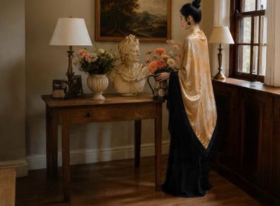 Chinese Antique Silk Shawl
