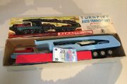 Tin Friction car transporter + 9 tin Frictions cars Made in Japan by SSS International