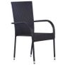7 Piece Garden Dining Set Black Image 5