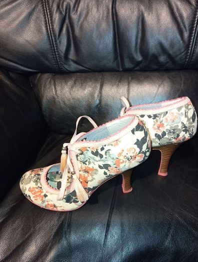Floral Print Heels with Tassels