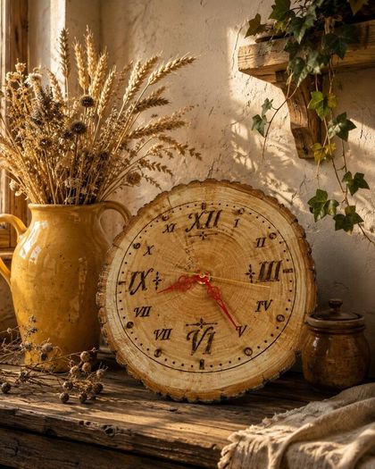 Large Handmade Wooden Wall Clock One of a Kind