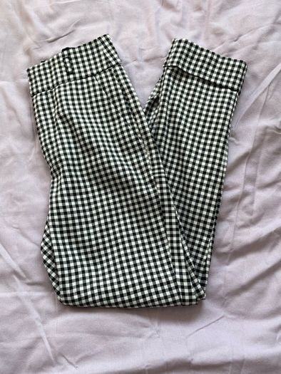 Stradivarius black and white gingham trousers