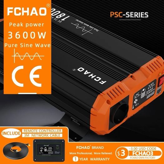 Power inverter 24v Dc to 220v 50hz Ac 1800w