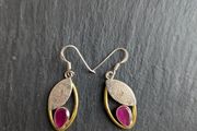 Silver earrings with gemstone