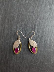 Silver earrings with gemstone